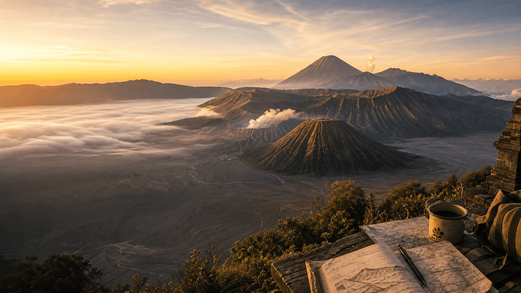 Pemandangan sunrise Gunung Bromo untuk paket wisata Nadia Tour